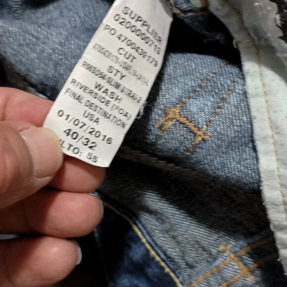 Polo Ralph Lauren 018 Slim Straight Blue Denim Jeans 40x32 Riverside Wash - Picture 14 of 16
